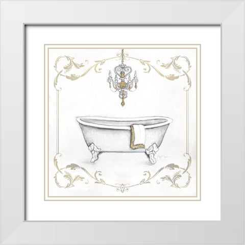 Fancy Tub White Modern Wood Framed Art Print with Double Matting by Tava Studios