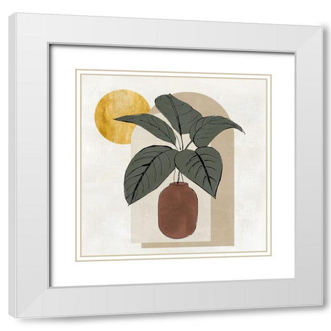 Santa Fe Evening II White Modern Wood Framed Art Print with Double Matting by Tava Studios