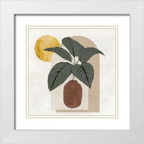 Santa Fe Evening II White Modern Wood Framed Art Print with Double Matting by Tava Studios