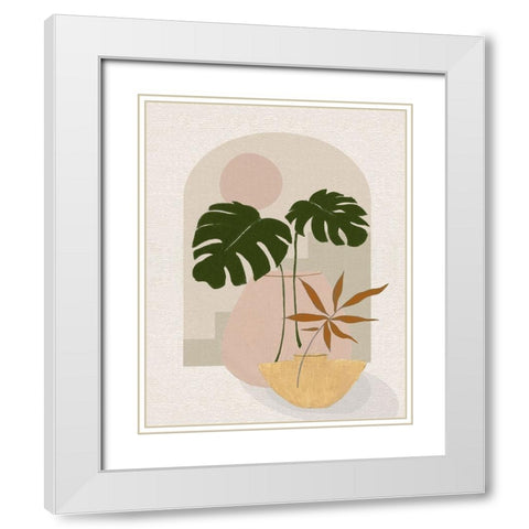 Simple Nature Sunset I White Modern Wood Framed Art Print with Double Matting by Tava Studios