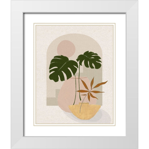 Simple Nature Sunset I White Modern Wood Framed Art Print with Double Matting by Tava Studios