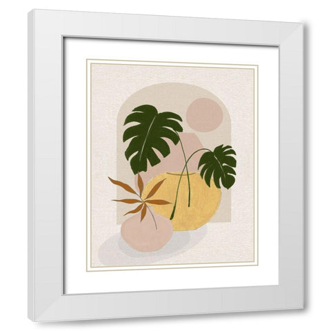 Simple Nature Sunset II White Modern Wood Framed Art Print with Double Matting by Tava Studios