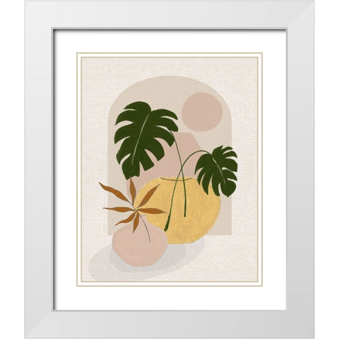 Simple Nature Sunset II White Modern Wood Framed Art Print with Double Matting by Tava Studios