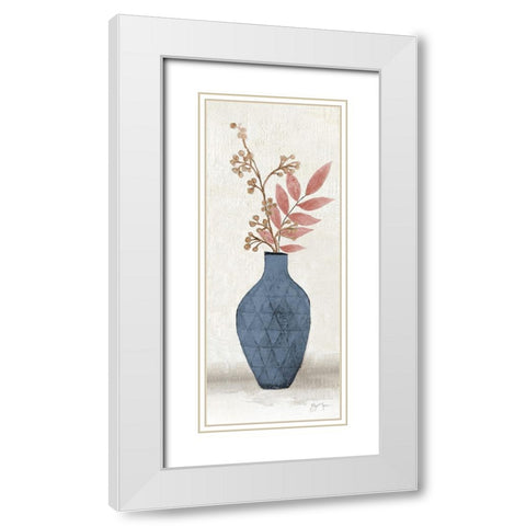 Blush Meadow Picks I White Modern Wood Framed Art Print with Double Matting by Tava Studios