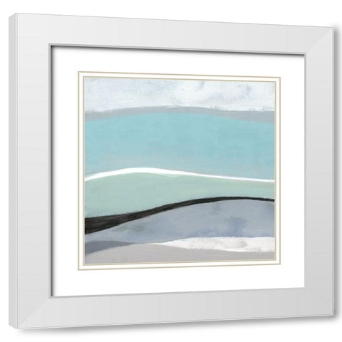 Tidal Current I White Modern Wood Framed Art Print with Double Matting by Tava Studios