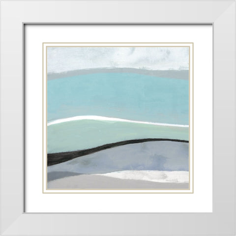 Tidal Current I White Modern Wood Framed Art Print with Double Matting by Tava Studios