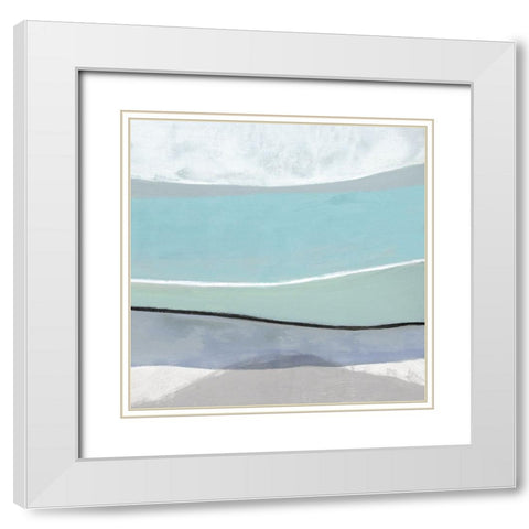 Tidal Current II White Modern Wood Framed Art Print with Double Matting by Tava Studios