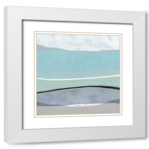 Tidal Current III White Modern Wood Framed Art Print with Double Matting by Tava Studios
