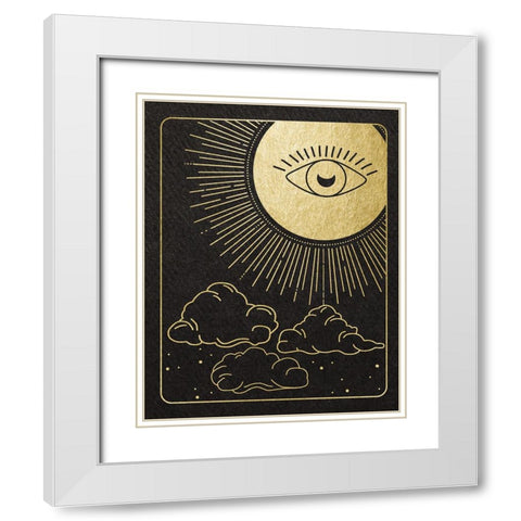 Celestial Eye White Modern Wood Framed Art Print with Double Matting by Santiago, Daniela