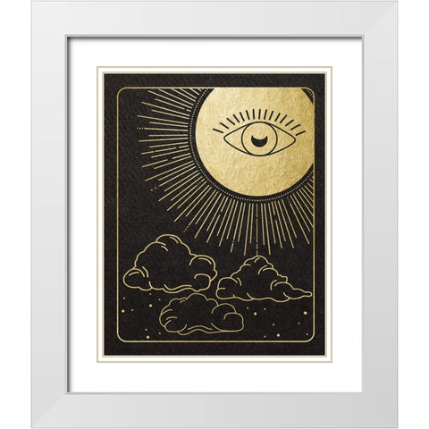 Celestial Eye White Modern Wood Framed Art Print with Double Matting by Santiago, Daniela