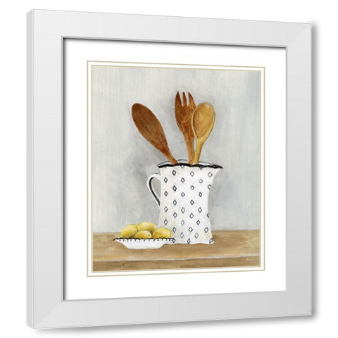 Cottage Kitchen III White Modern Wood Framed Art Print with Double Matting by Tava Studios