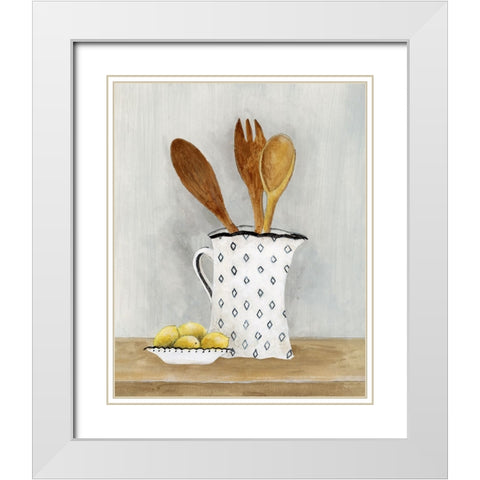 Cottage Kitchen III White Modern Wood Framed Art Print with Double Matting by Tava Studios