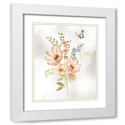 Summer Arrangement II White Modern Wood Framed Art Print with Double Matting by Nan