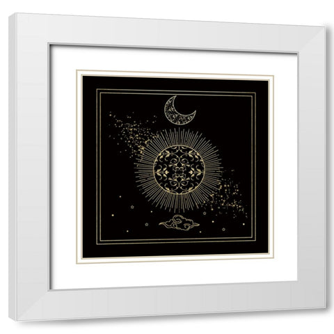 Mythical Moon II White Modern Wood Framed Art Print with Double Matting by Santiago, Daniela