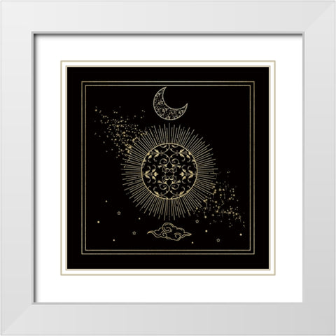 Mythical Moon II White Modern Wood Framed Art Print with Double Matting by Santiago, Daniela