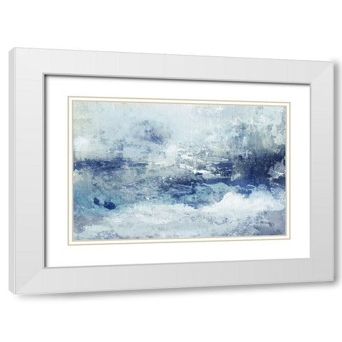 Blue Cloudscape White Modern Wood Framed Art Print with Double Matting by Tava Studios