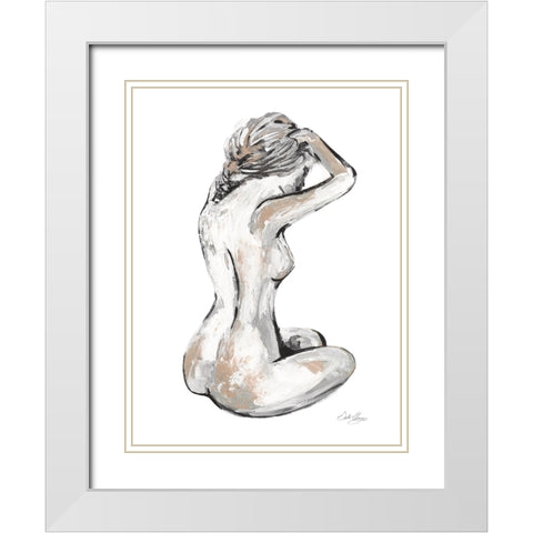 Solitary Nude White Modern Wood Framed Art Print with Double Matting by Chang, Stella