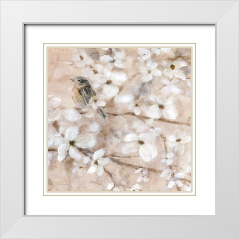 Fragrant Perch II White Modern Wood Framed Art Print with Double Matting by Robinson, Carol
