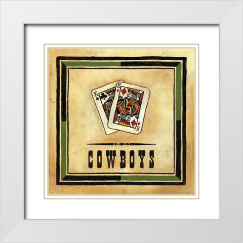 Cowboys White Modern Wood Framed Art Print with Double Matting by Anderson-Tapp, Jocelyne