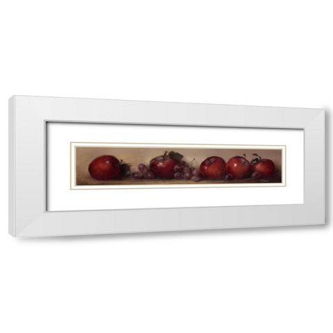 Apples and Grapes White Modern Wood Framed Art Print with Double Matting by Levin, Judith