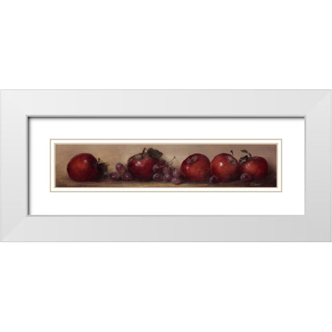 Apples and Grapes White Modern Wood Framed Art Print with Double Matting by Levin, Judith