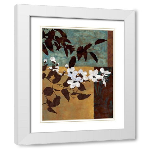 Spring Blossoms I White Modern Wood Framed Art Print with Double Matting by Mallett, Keith