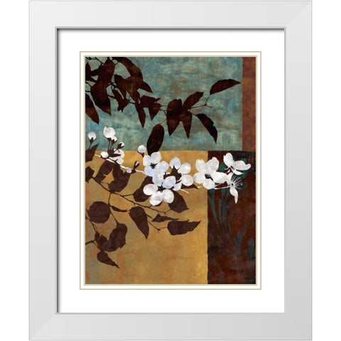 Spring Blossoms I White Modern Wood Framed Art Print with Double Matting by Mallett, Keith