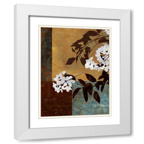 Spring Blossoms II White Modern Wood Framed Art Print with Double Matting by Mallett, Keith