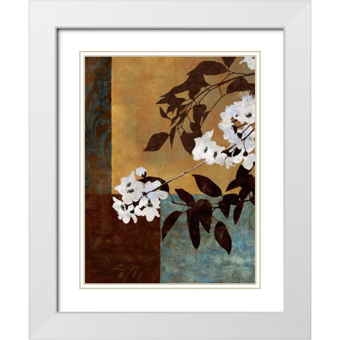 Spring Blossoms II White Modern Wood Framed Art Print with Double Matting by Mallett, Keith