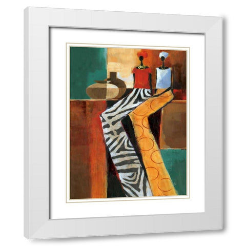 Harmony II White Modern Wood Framed Art Print with Double Matting by Mallett, Keith