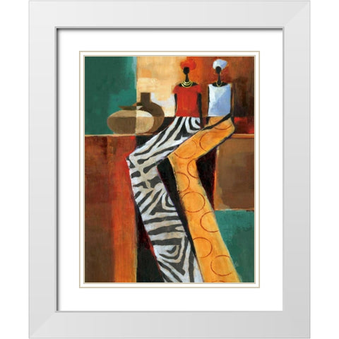Harmony II White Modern Wood Framed Art Print with Double Matting by Mallett, Keith