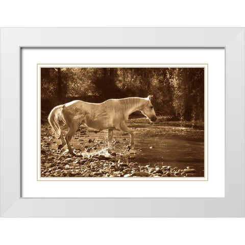 The Crossing White Modern Wood Framed Art Print with Double Matting by Caro, Wendy