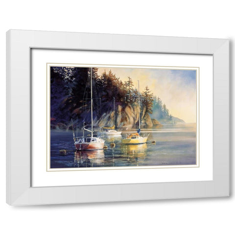 Sunrise White Modern Wood Framed Art Print with Double Matting by Holland, Kiff