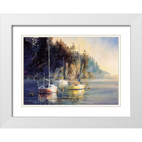 Sunrise White Modern Wood Framed Art Print with Double Matting by Holland, Kiff