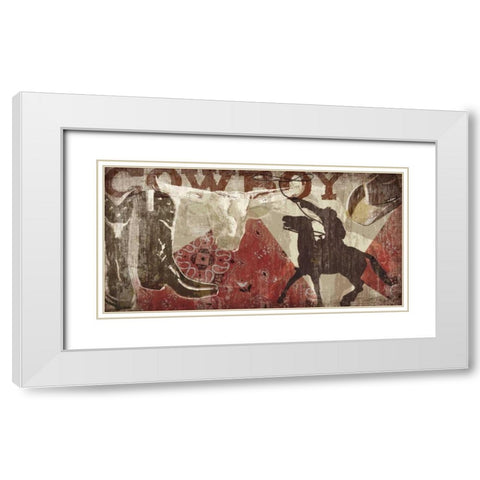Saddle Up I White Modern Wood Framed Art Print with Double Matting by Venter, Tandi
