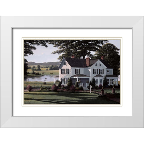 The Country Inn White Modern Wood Framed Art Print with Double Matting by Saunders, Bill