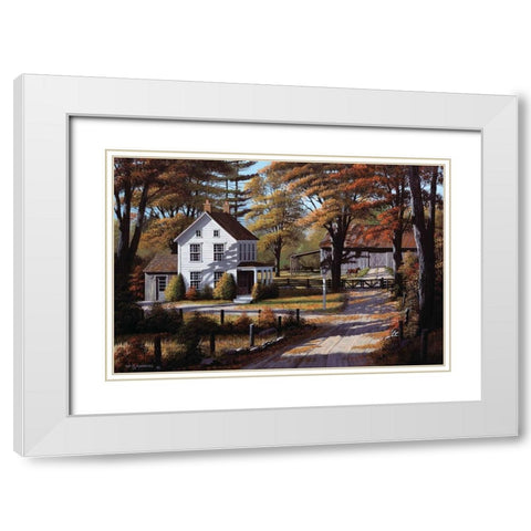 Rustling Leaves White Modern Wood Framed Art Print with Double Matting by Saunders, Bill