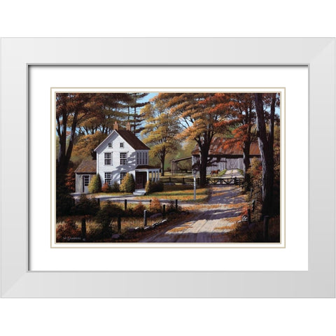 Rustling Leaves White Modern Wood Framed Art Print with Double Matting by Saunders, Bill