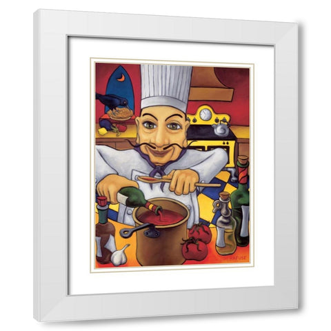 Salvatore White Modern Wood Framed Art Print with Double Matting by Rafuse, Will
