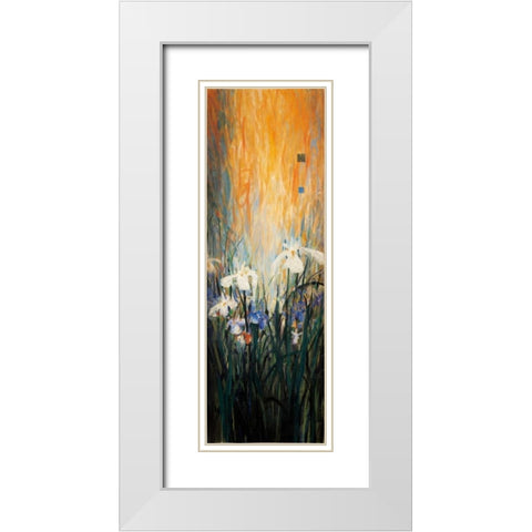 Golden Winged Garden I White Modern Wood Framed Art Print with Double Matting by Li-Leger, Don