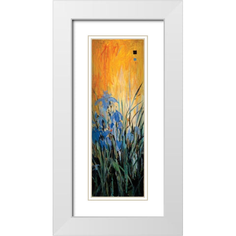 Golden Winged Garden II White Modern Wood Framed Art Print with Double Matting by Li-Leger, Don