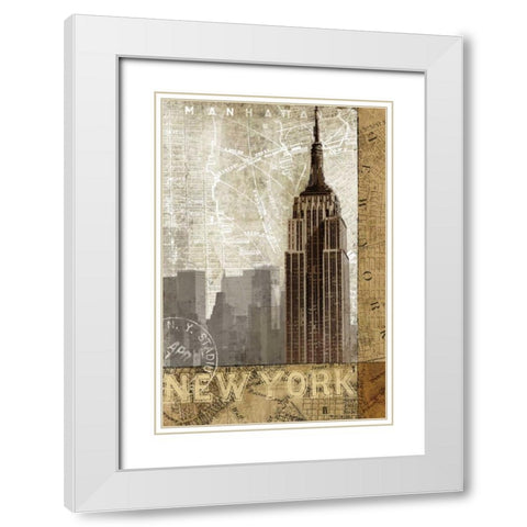 Autumn in New York White Modern Wood Framed Art Print with Double Matting by Mallett, Keith