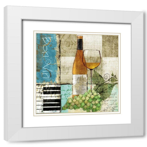 Bon Vin White Modern Wood Framed Art Print with Double Matting by Mallett, Keith