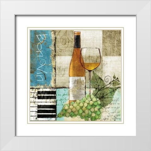 Bon Vin White Modern Wood Framed Art Print with Double Matting by Mallett, Keith