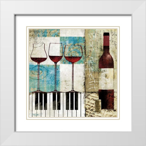 Bon Appetit White Modern Wood Framed Art Print with Double Matting by Mallett, Keith