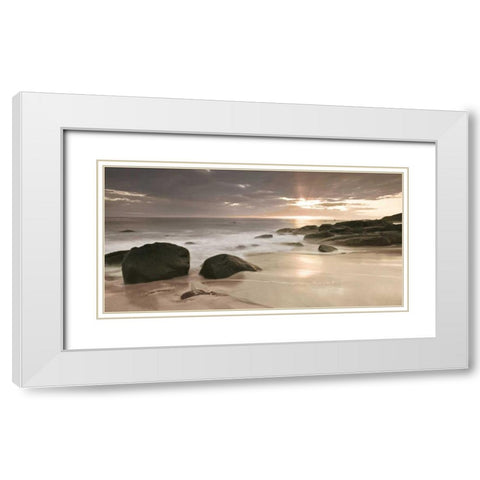 Midnight Sunset White Modern Wood Framed Art Print with Double Matting by Frank, Assaf