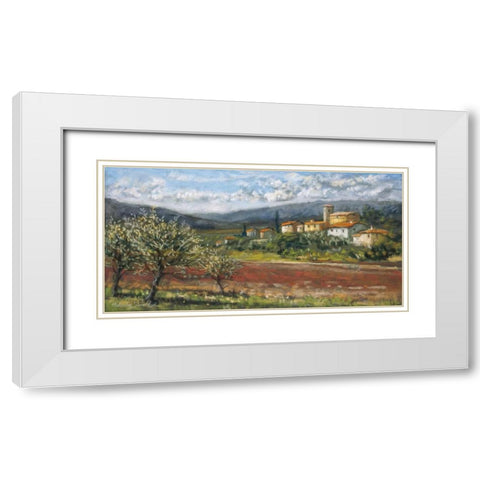 Hillside Olives White Modern Wood Framed Art Print with Double Matting by Surridge, Malcolm