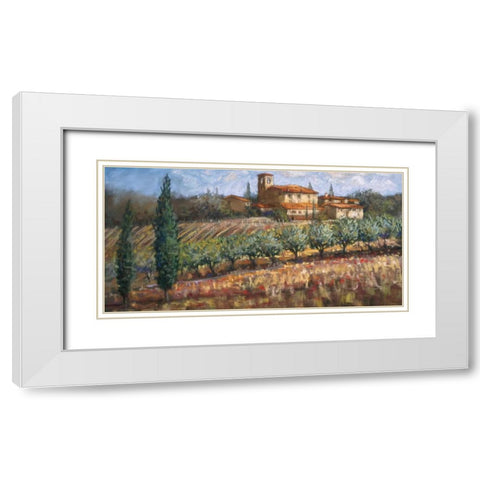 Tuscan Olives White Modern Wood Framed Art Print with Double Matting by Surridge, Malcolm