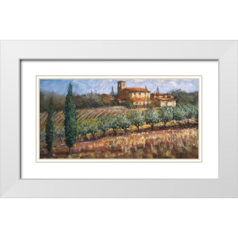 Tuscan Olives White Modern Wood Framed Art Print with Double Matting by Surridge, Malcolm