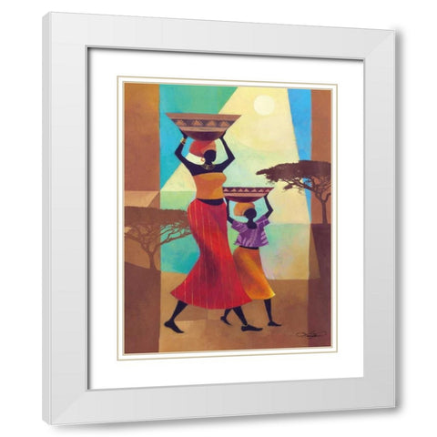 Mothers Helper White Modern Wood Framed Art Print with Double Matting by Mallett, Keith